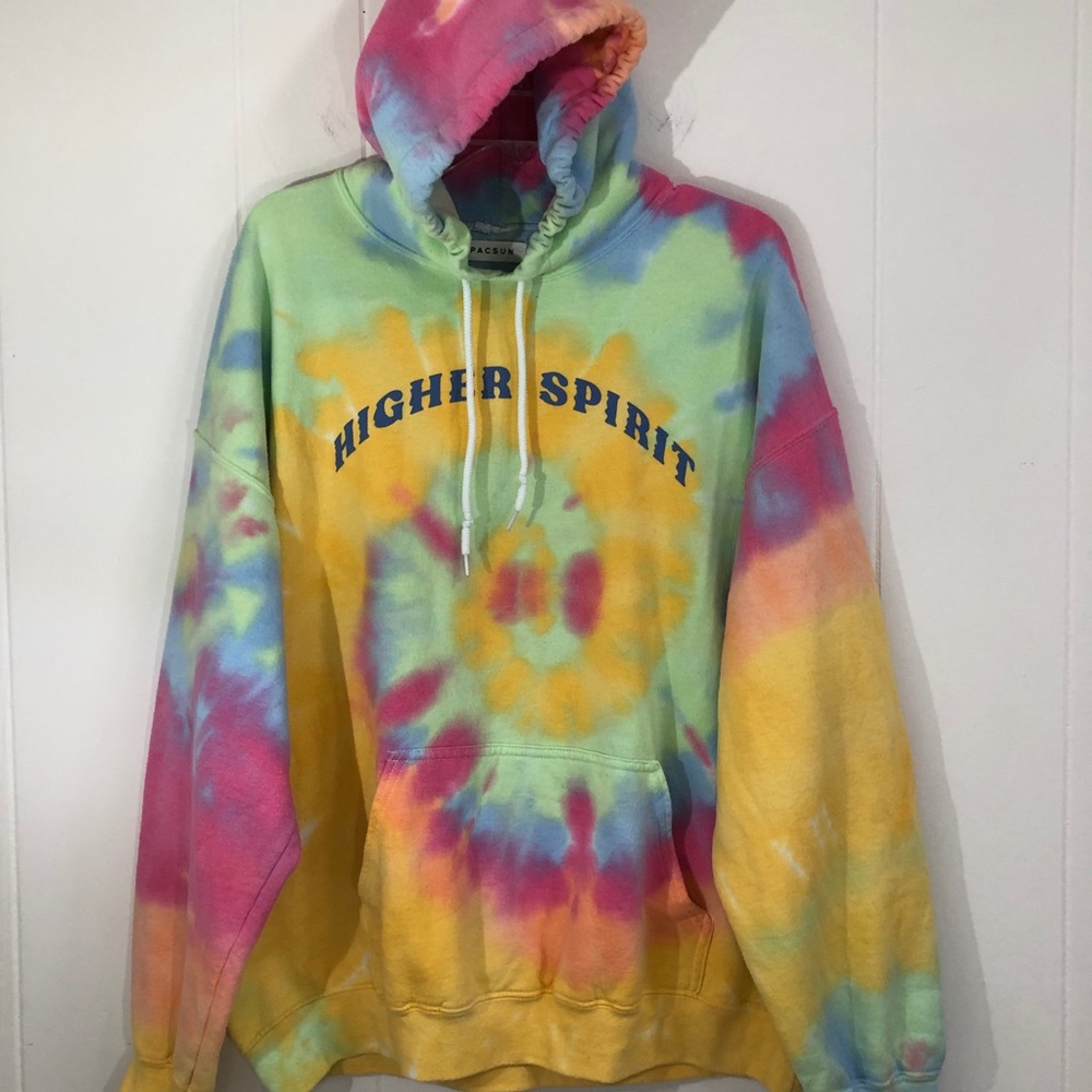 PACSUN “HIGHER SPIRIT” Tie Dye Hoodie L
